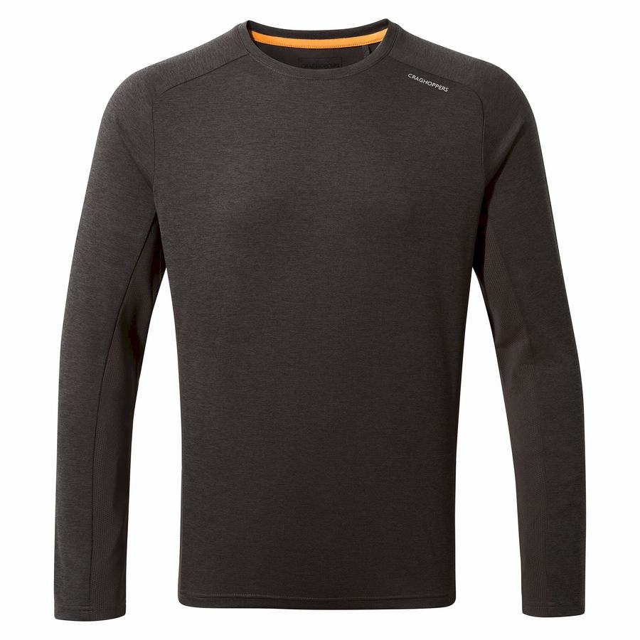 Craghoppers Dynamic Pro Long Sleeved T-shirts Herre Sort | JMB3662GG