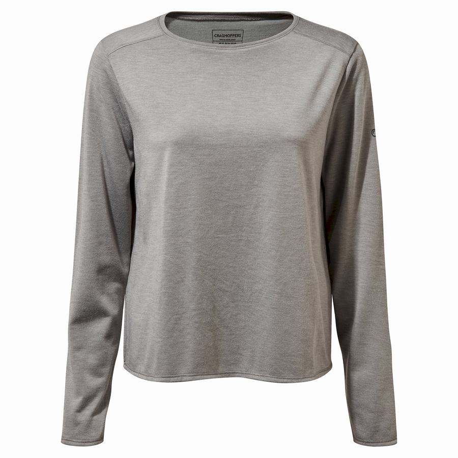 Craghoppers First Layer Long Sleeved T-shirts Dame Grå | UUM2259PJ