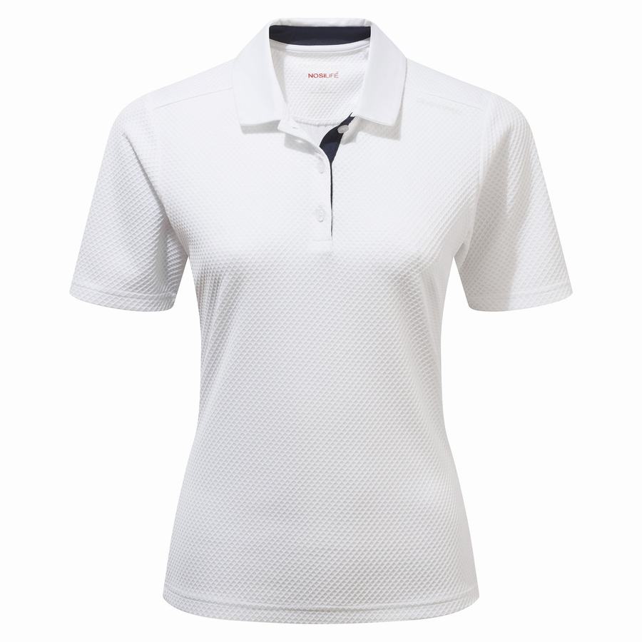 Craghoppers NosiLife Kort Sleeved Polo T-shirts Dame Hvide | ZSY8545GH