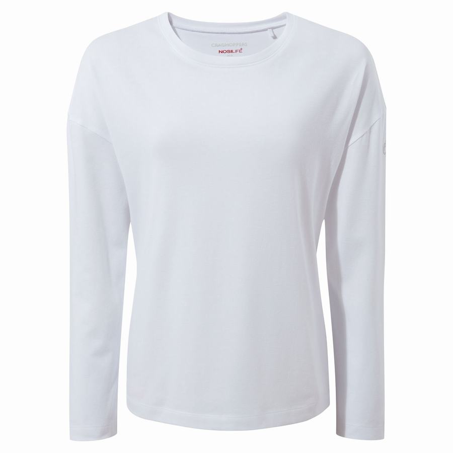 Craghoppers NosiLife Sami Long Sleeved T-shirts Dame Hvide | AYP8012HM