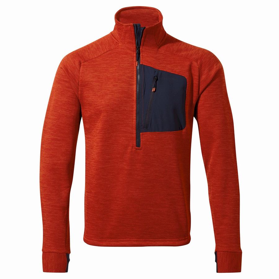 Craghoppers Tarbert Half Zip Trøjer Herre Rød | OKN563CM