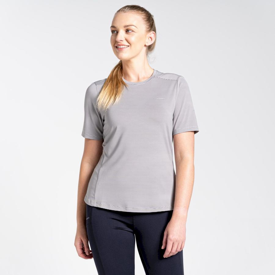 Craghoppers Aliso Kort Sleeved T-shirts Dame Grå | QRP60100QJ