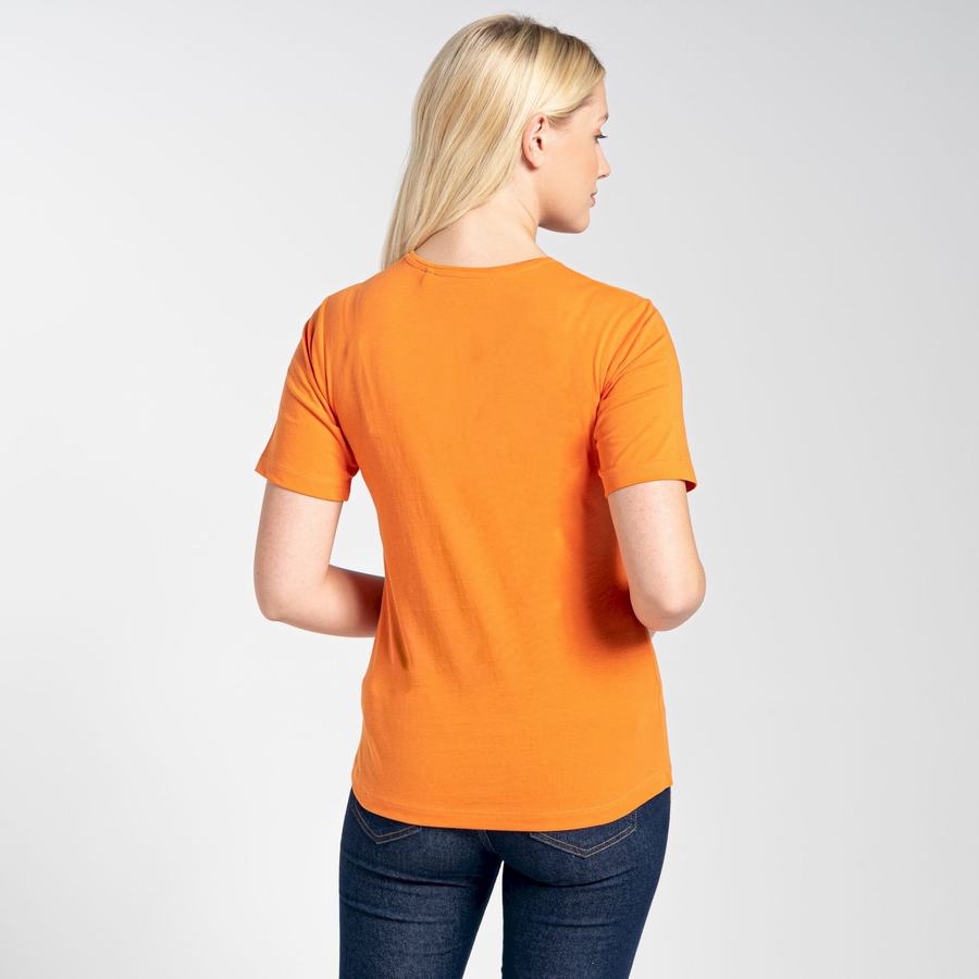 Craghoppers Ally Kort Sleeved T-shirts Dame Orange | IUJ649SM