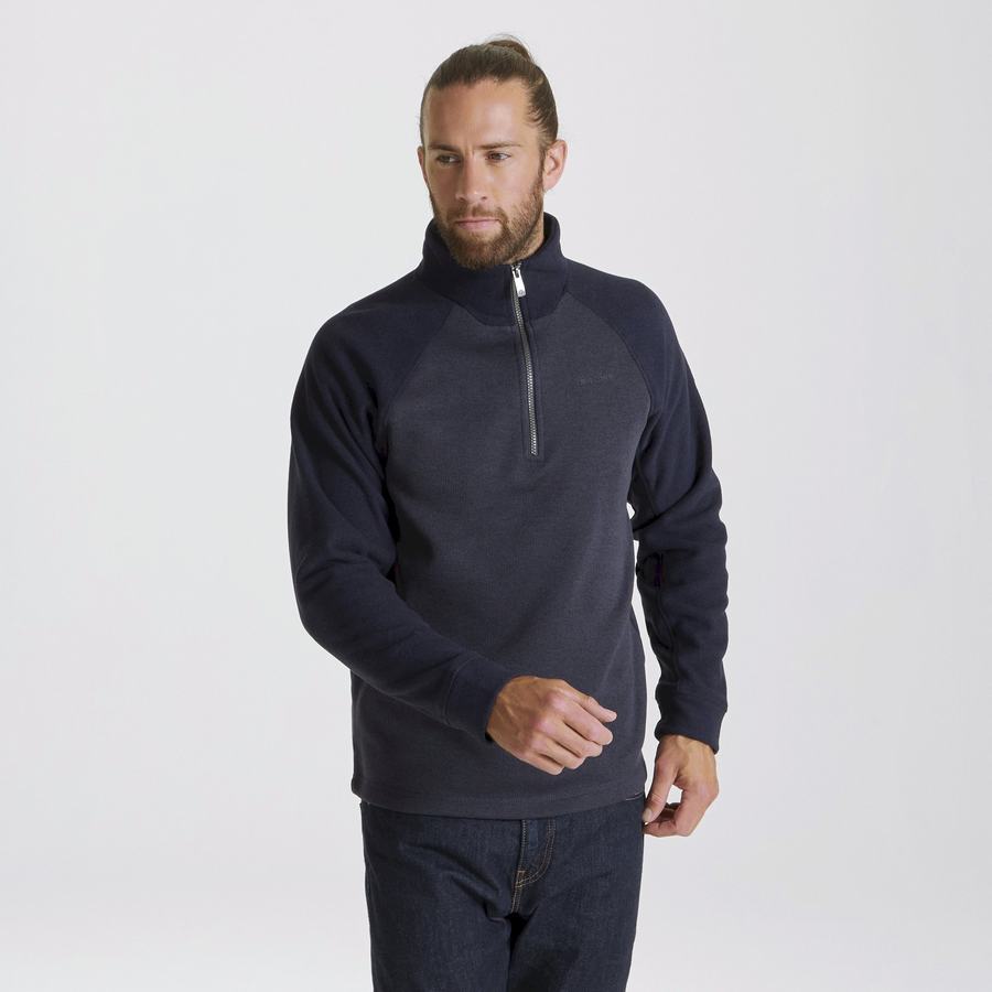 Craghoppers Barker Half Zip Trøjer Herre Grå Blå | XNC8038LS