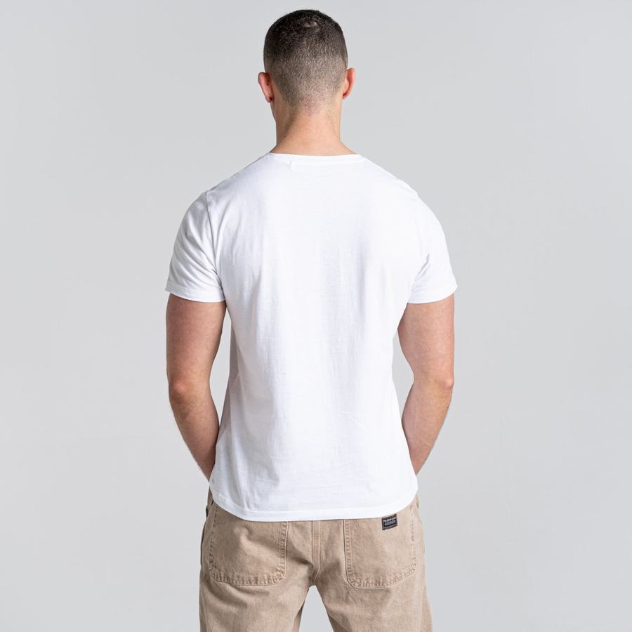 Craghoppers Caldo Kort Sleeved T-shirts Herre Hvide Lysegrøn | NPY811EJ