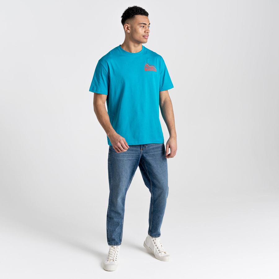 Craghoppers Crosby Kort Sleeved T-shirts Herre Blå | TUI4258BP