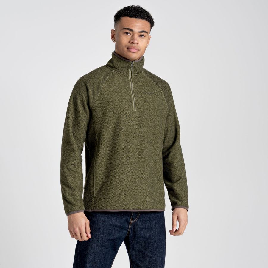 Craghoppers Durrus Half Zip Trøjer Herre Olivengrøn Grøn | NOQ8455ND