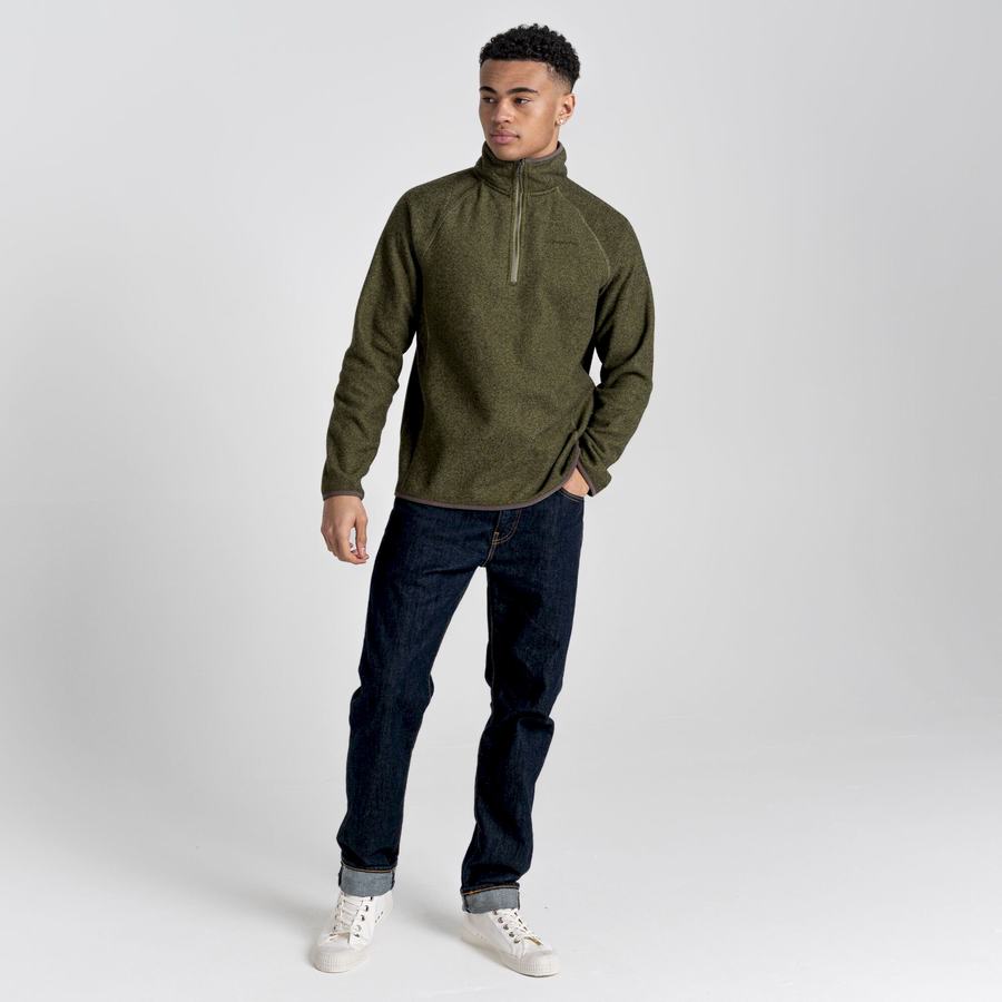 Craghoppers Durrus Half Zip Trøjer Herre Olivengrøn Grøn | NOQ8455ND