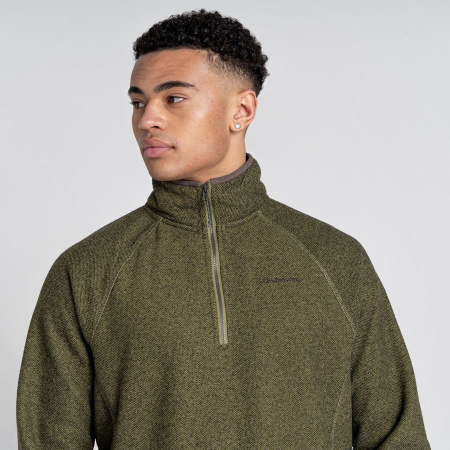 Craghoppers Durrus Half Zip Trøjer Herre Olivengrøn Grøn | NOQ8455ND