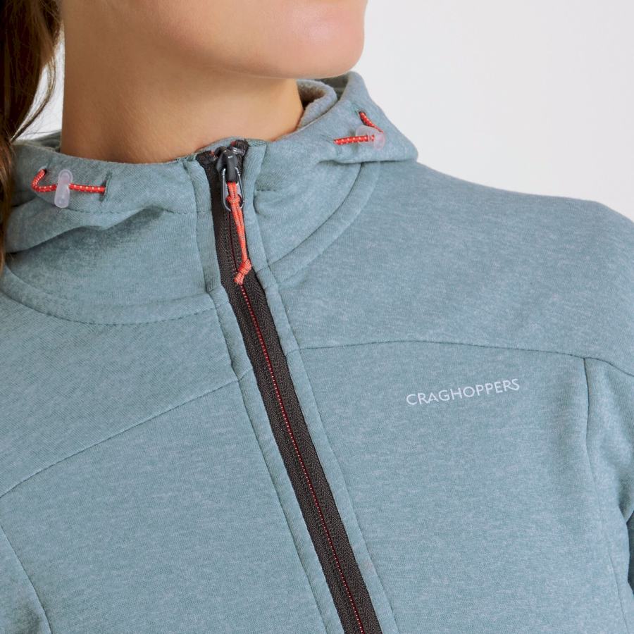 Craghoppers Dynamic Hætte Half Zip T-shirts Dame Grøn Grå | QLR679VU