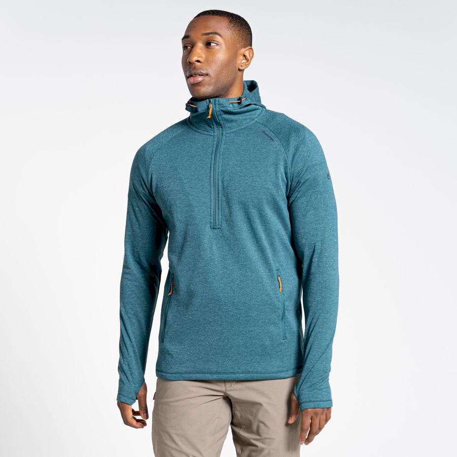 Craghoppers Dynamic Hætte Half Zip Top T-shirts Herre Grøn | HLA7711LU