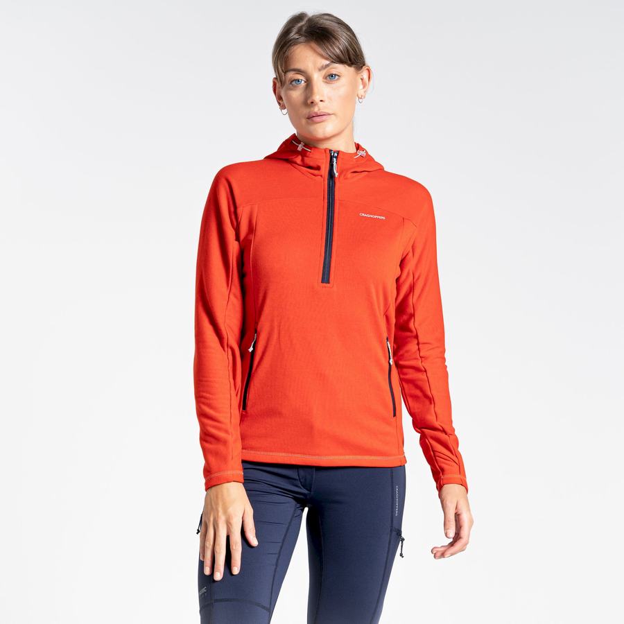 Craghoppers Dynamic Hætte Half Zip Top T-shirts Dame Orange | MLX9231YG