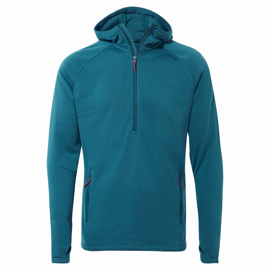 Craghoppers Dynamic Hætte Half Zip Vinter Trøjer Herre Blå | DCS1319WH