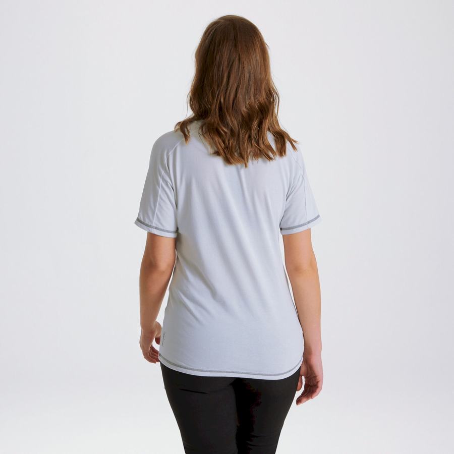 Craghoppers Dynamic Kort Sleeved T-shirts Dame Grå | SHE6349FK