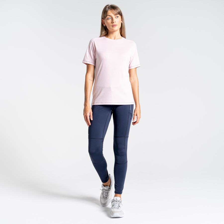 Craghoppers Dynamic Kort Sleeved T-shirts Dame Lyserød | TBW3068UW