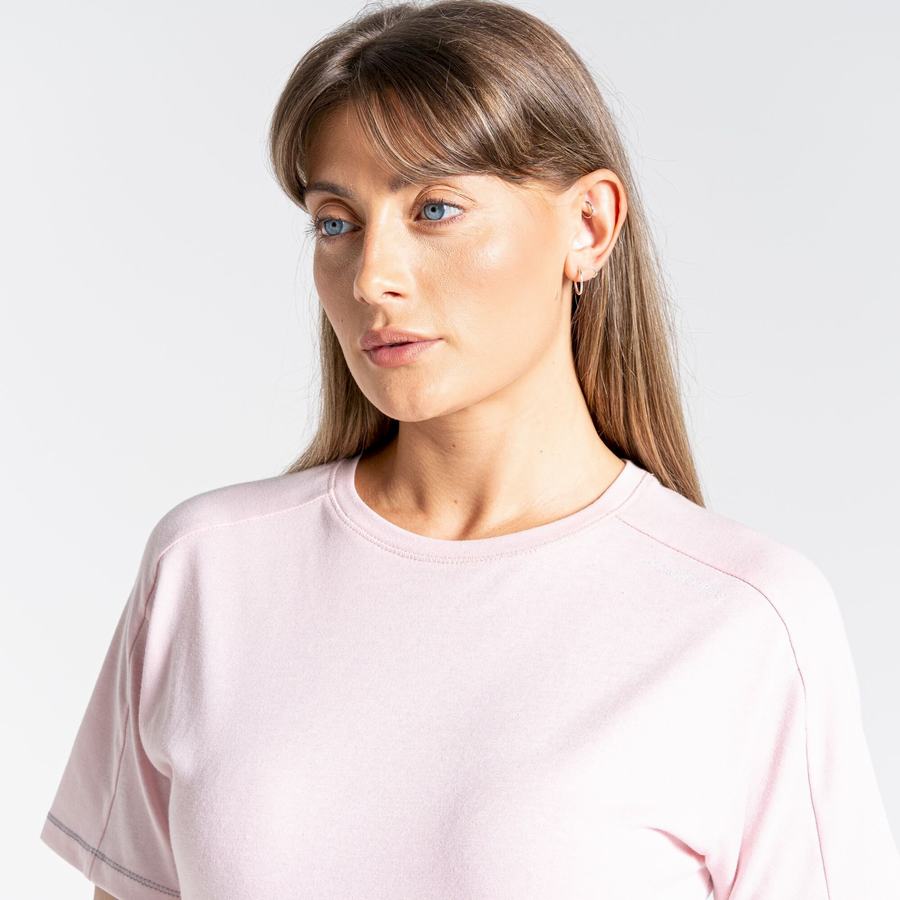 Craghoppers Dynamic Kort Sleeved T-shirts Dame Lyserød | TBW3068UW