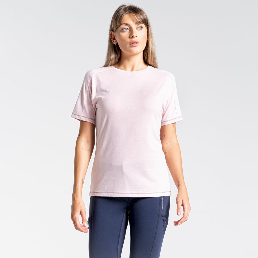 Craghoppers Dynamic Kort Sleeved T-shirts Dame Lyserød | TBW3068UW