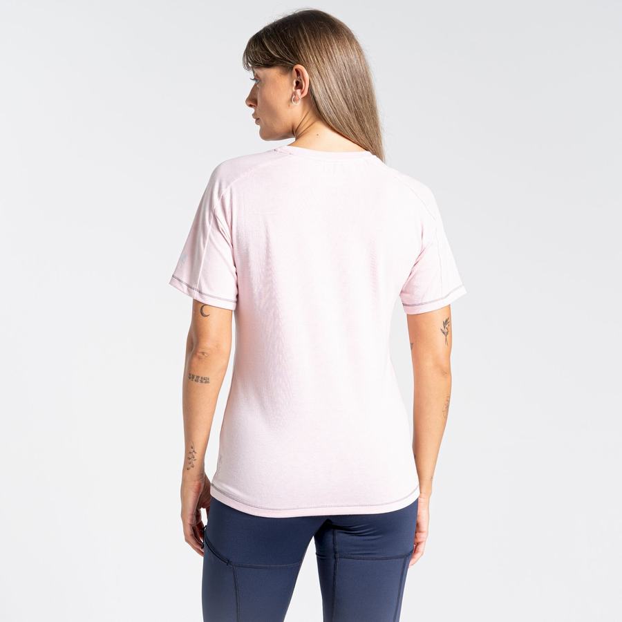 Craghoppers Dynamic Kort Sleeved T-shirts Dame Lyserød | TBW3068UW