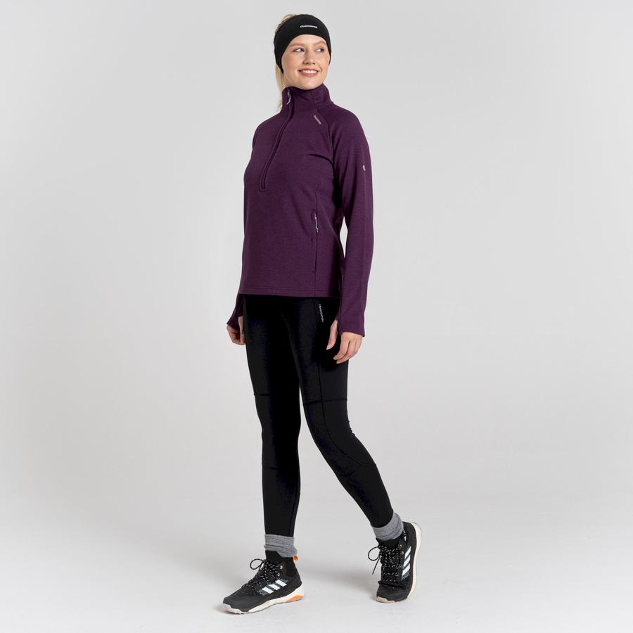 Craghoppers Dynamic Pro Half Zip Trøjer Dame Dyb Lilla | GDH3080JJ