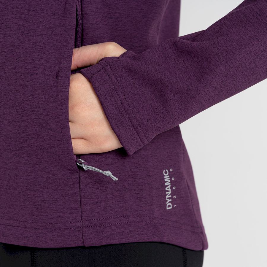 Craghoppers Dynamic Pro Half Zip Trøjer Dame Dyb Lilla | GDH3080JJ