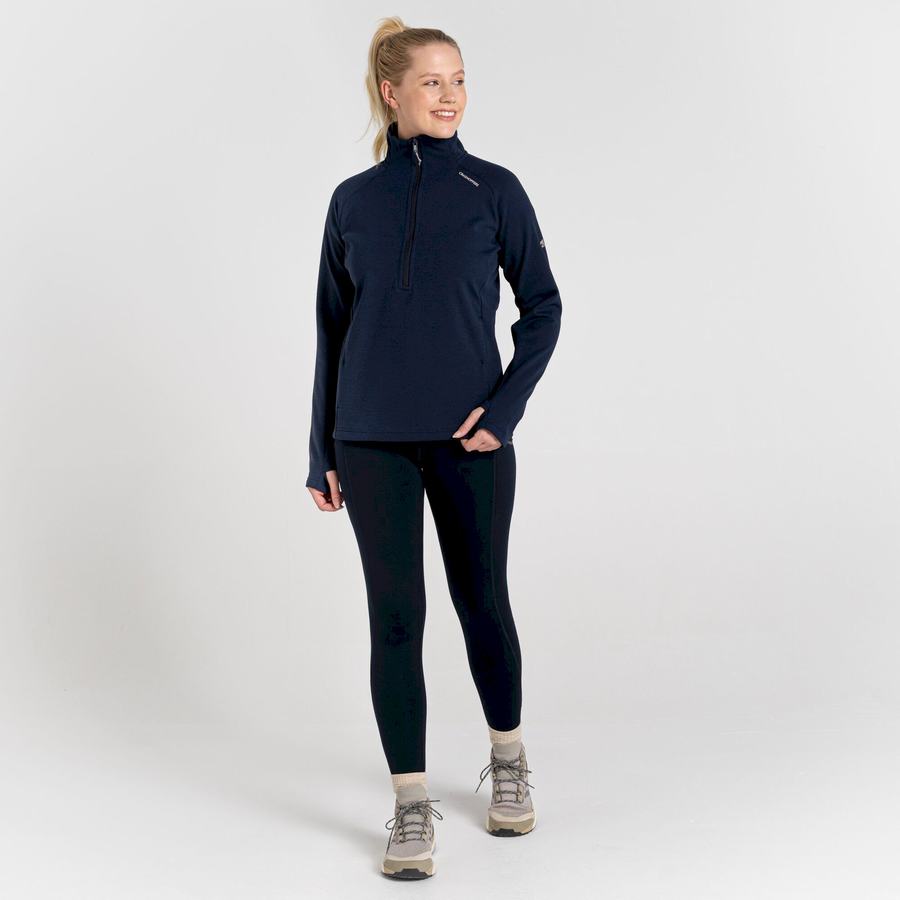 Craghoppers Dynamic Pro Half Zip Trøjer Dame Blå Mørkeblå | IDU5047CA