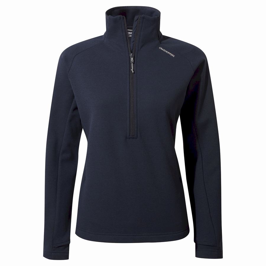 Craghoppers Dynamic Pro Half Zip Trøjer Dame Blå Mørkeblå | IDU5047CA