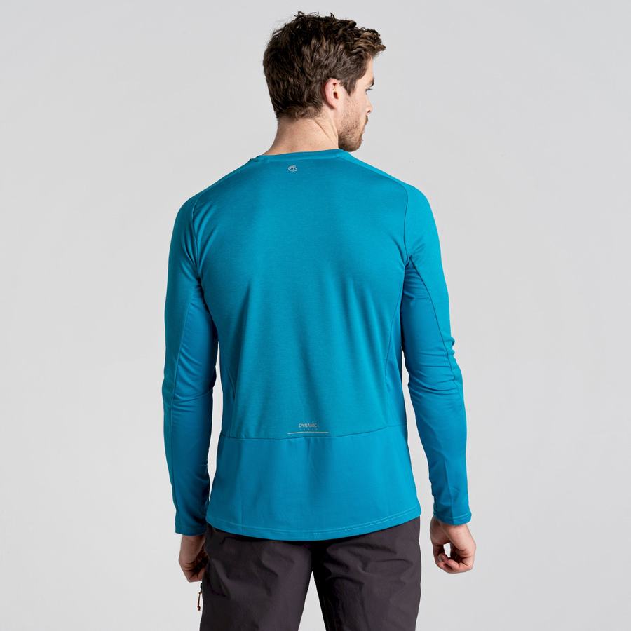 Craghoppers Dynamic Pro Long Sleeved T-shirts Herre Blå | OWM2085UU