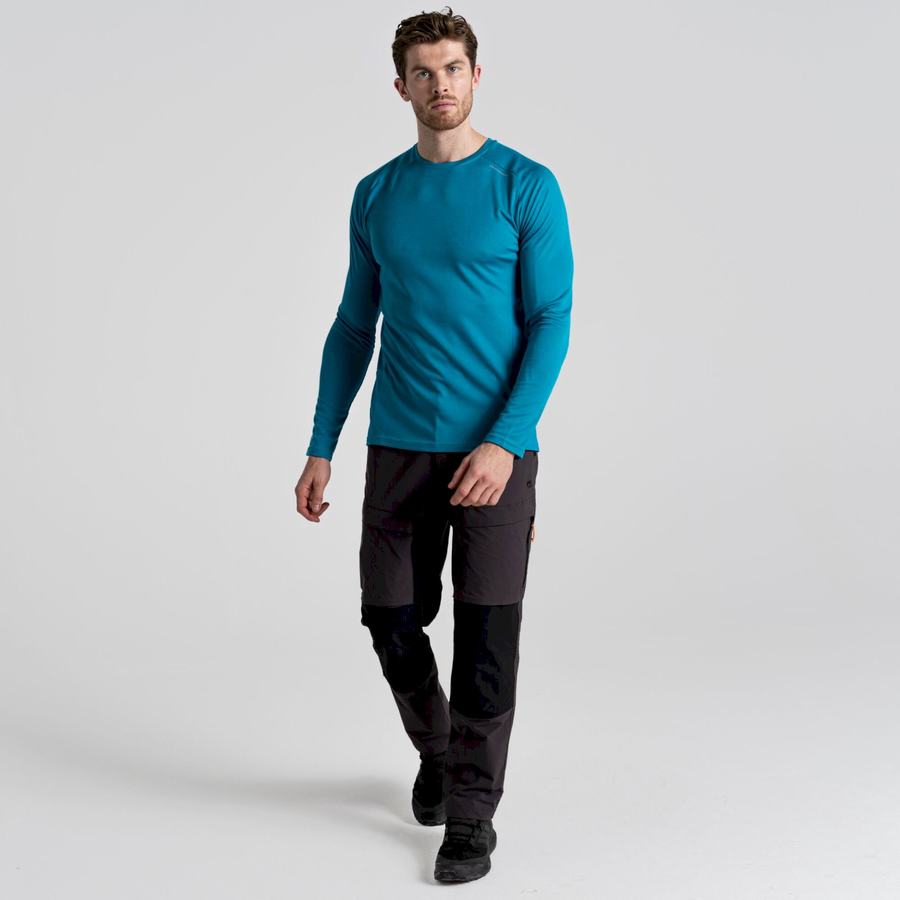 Craghoppers Dynamic Pro Long Sleeved T-shirts Herre Blå | OWM2085UU