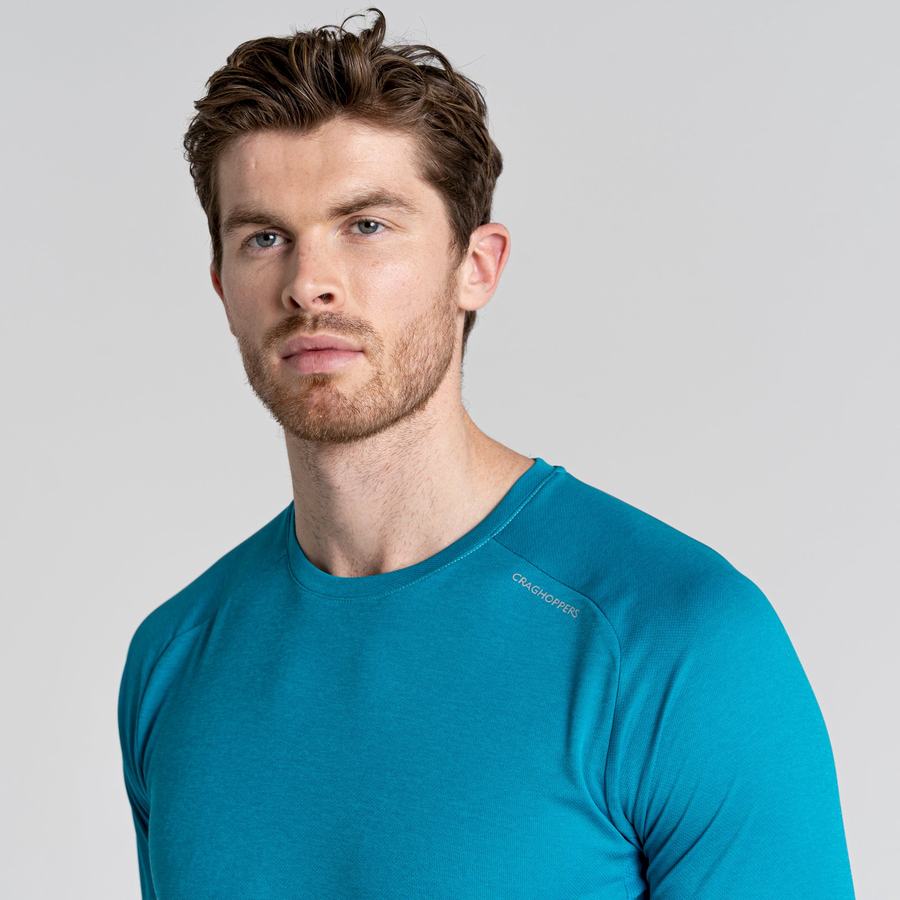 Craghoppers Dynamic Pro Long Sleeved T-shirts Herre Blå | OWM2085UU