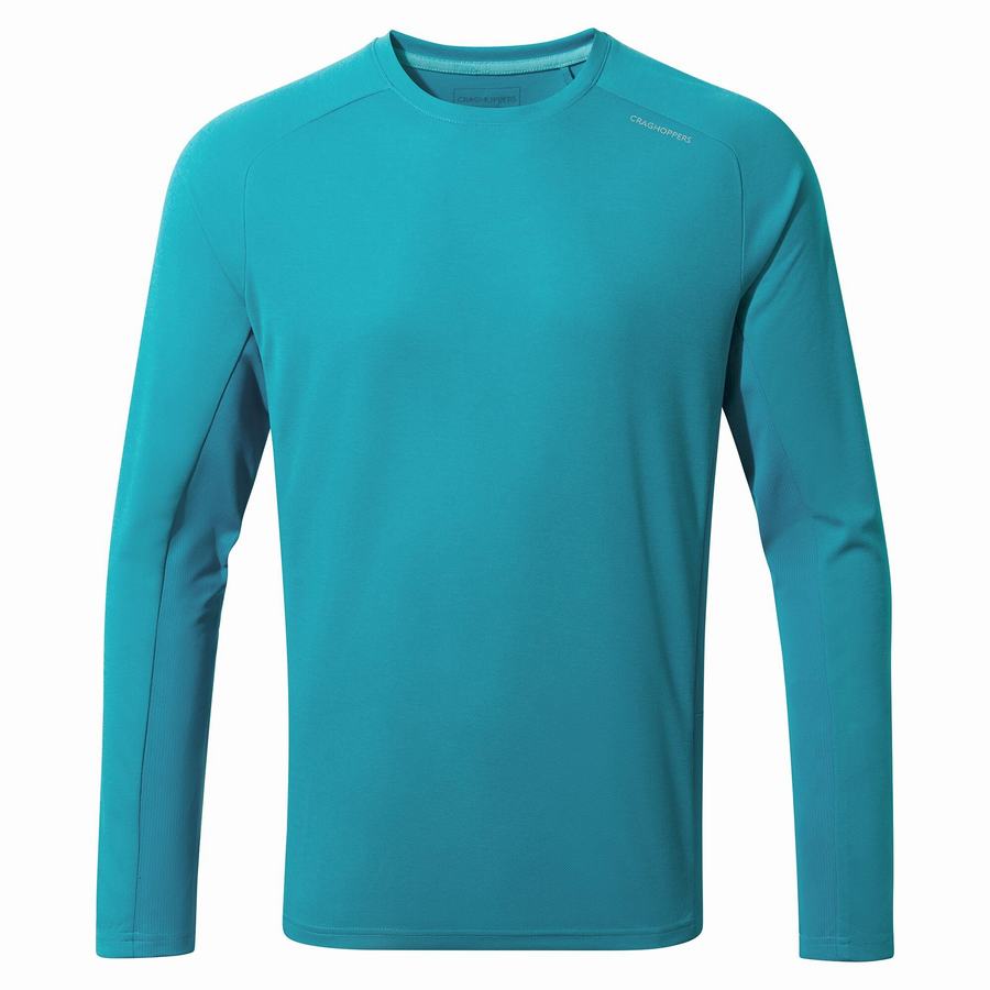 Craghoppers Dynamic Pro Long Sleeved T-shirts Herre Blå | OWM2085UU