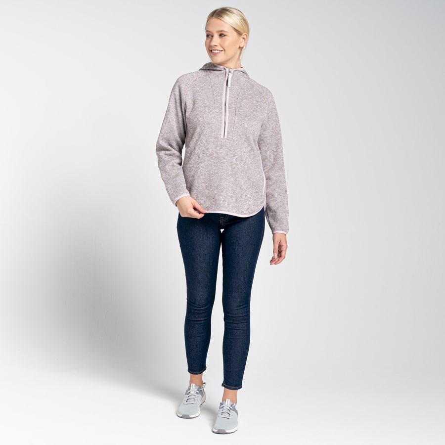 Craghoppers Elena Hætte Half Zip Trøjer Dame Lyserød | AEN3353AJ