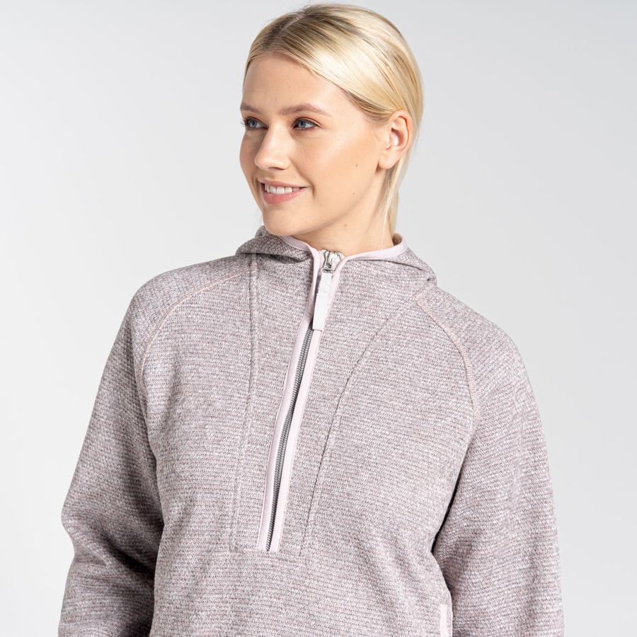 Craghoppers Elena Hætte Half Zip Trøjer Dame Lyserød | AEN3353AJ