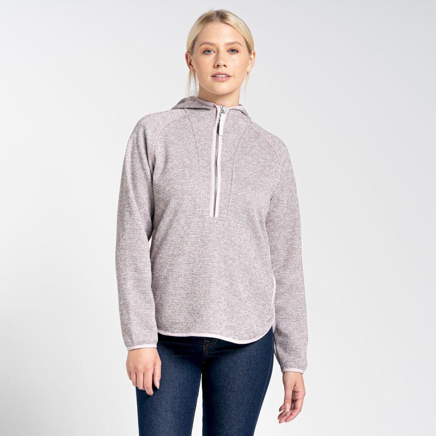 Craghoppers Elena Hætte Half Zip Trøjer Dame Lyserød | AEN3353AJ