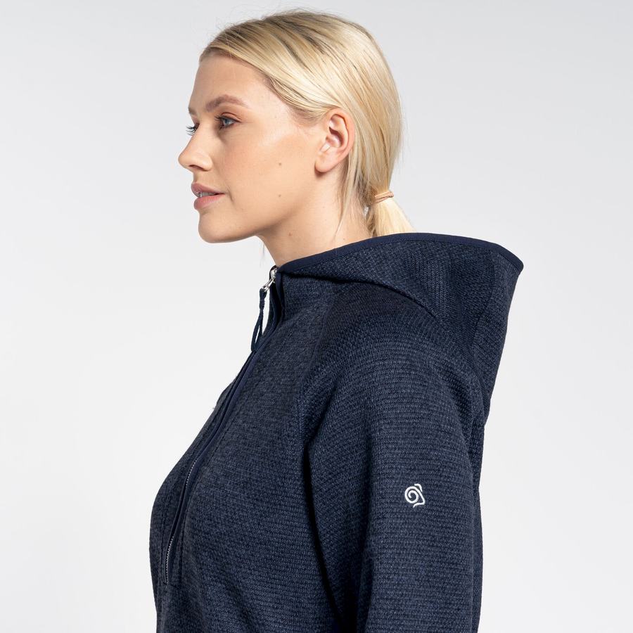 Craghoppers Elena Hætte Half Zip Trøjer Dame Blå Mørkeblå | PUB3812JS