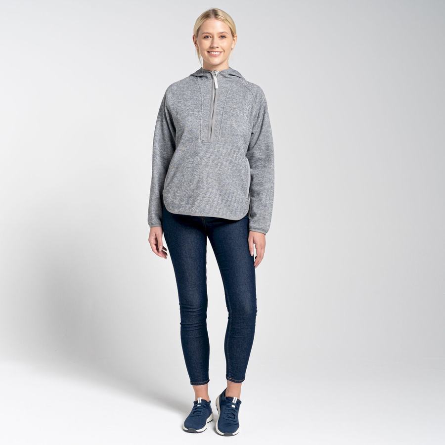 Craghoppers Elena Hætte Half Zip Trøjer Dame Grå | SAO4479ZP