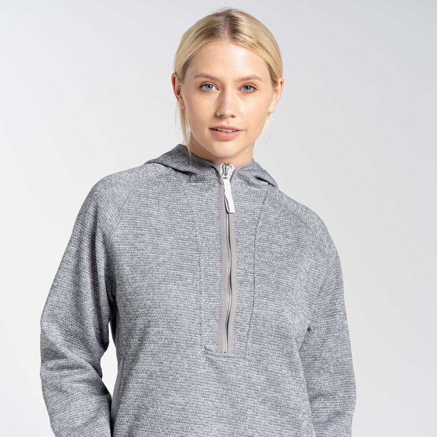 Craghoppers Elena Hætte Half Zip Trøjer Dame Grå | SAO4479ZP