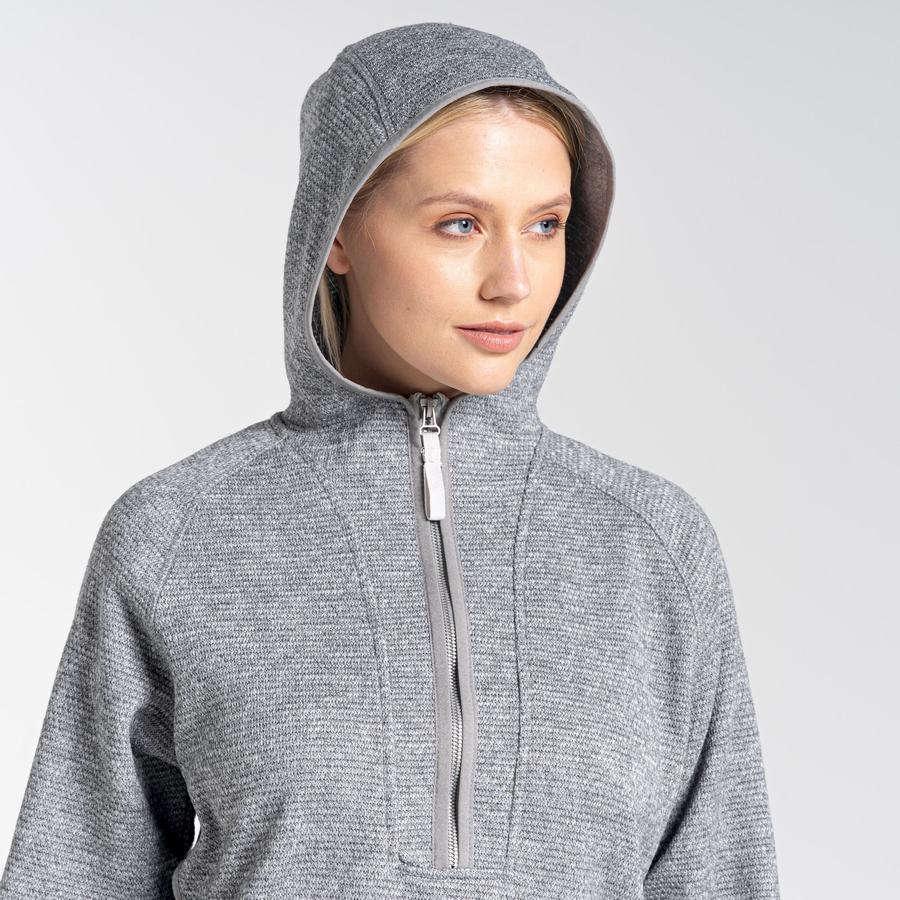 Craghoppers Elena Hætte Half Zip Trøjer Dame Grå | SAO4479ZP