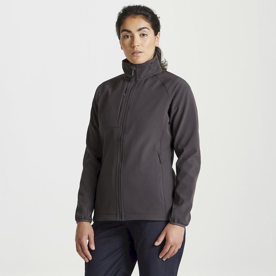 Craghoppers Expert Basecamp Softshell Jakker Dame Mørkegrå | ZCF370IS