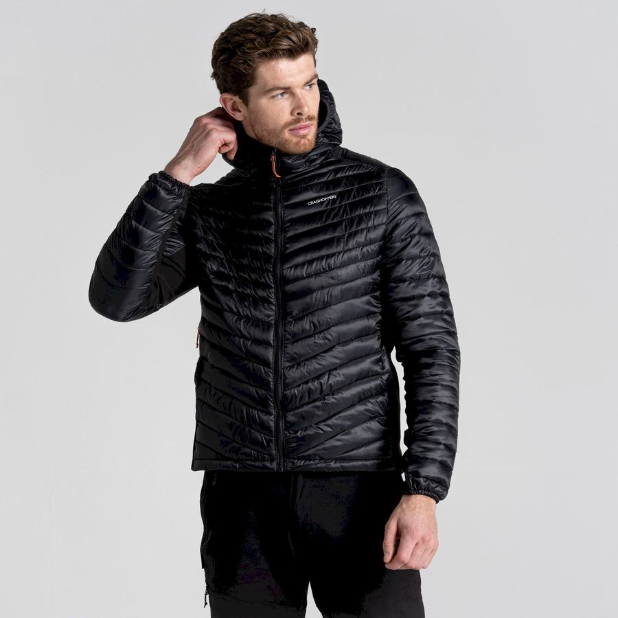 Craghoppers ExpoLite Insulated Hætte Jakker Herre Sort | VIV7323XY