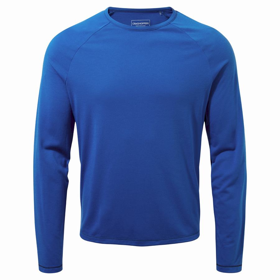 Craghoppers First Layer Long-Sleeved T-shirts Herre Blå | DSX2289EJ