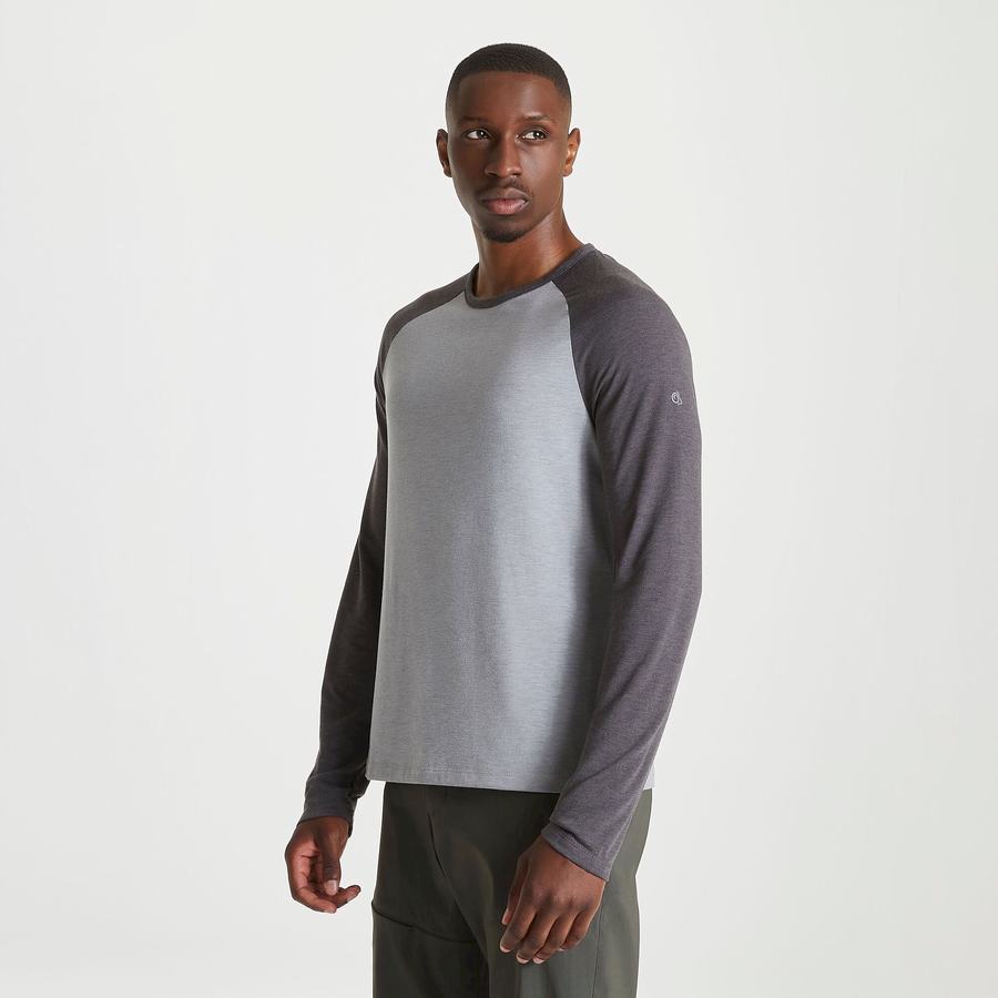 Craghoppers First Layer Long-Sleeved T-shirts Herre Grå Sort | PKH6100FC