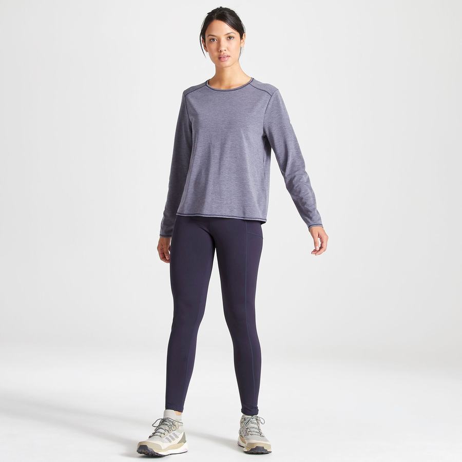 Craghoppers First Layer Long Sleeved T-shirts Dame Blå Mørkeblå | PXT9571GC