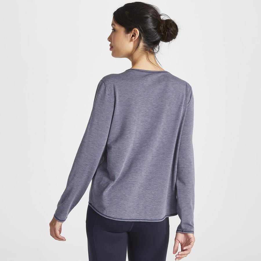 Craghoppers First Layer Long Sleeved T-shirts Dame Blå Mørkeblå | PXT9571GC