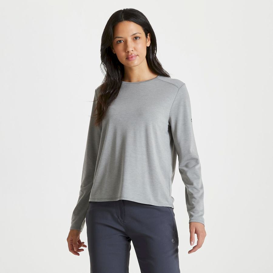 Craghoppers First Layer Long Sleeved T-shirts Dame Grå | UUM2259PJ