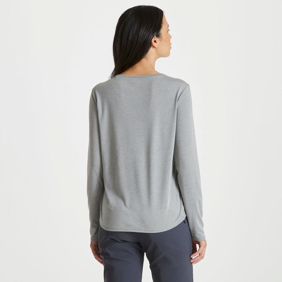 Craghoppers First Layer Long Sleeved T-shirts Dame Grå | UUM2259PJ