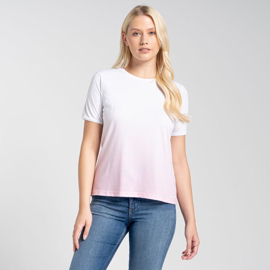 Craghoppers Ilyse Kort Sleeved T-shirts Dame Lyserød | SOQ381JB