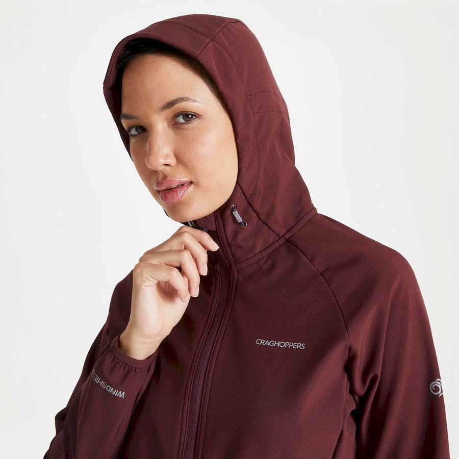 Craghoppers Kalti Weatherproof Hætte Jakker Dame Mørkerød | CQC3560VR