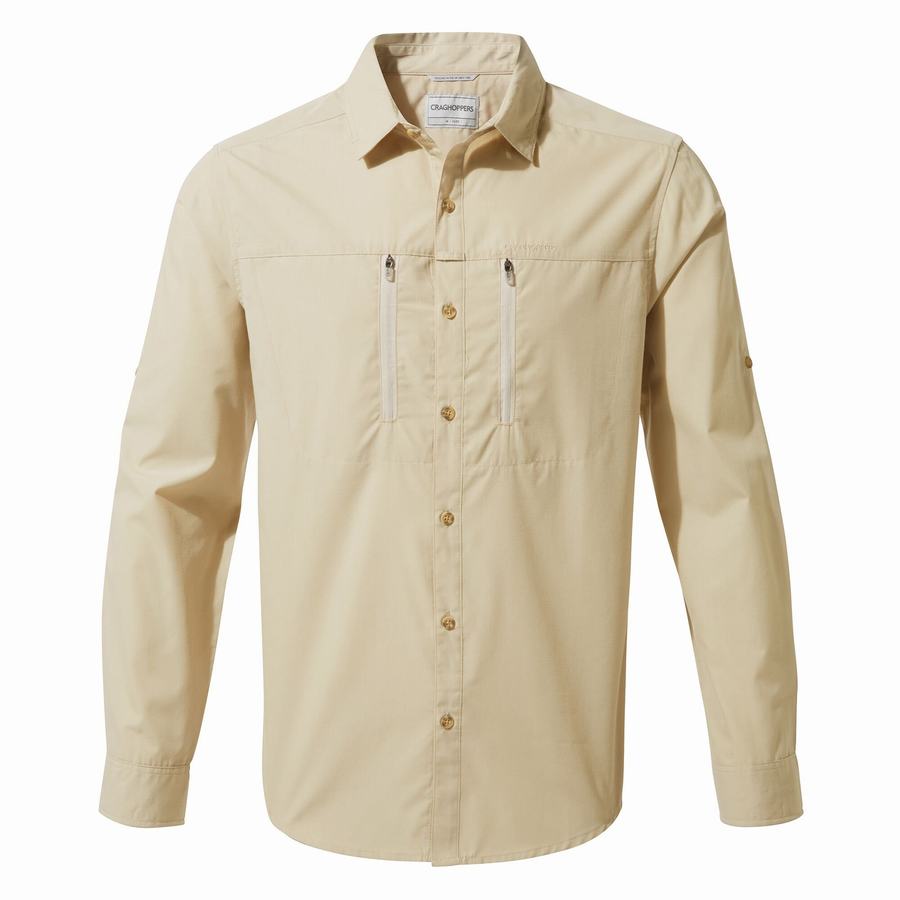 Craghoppers Kiwi Boulder Long-Sleeved Skjorter Herre Beige | UMR8975DB