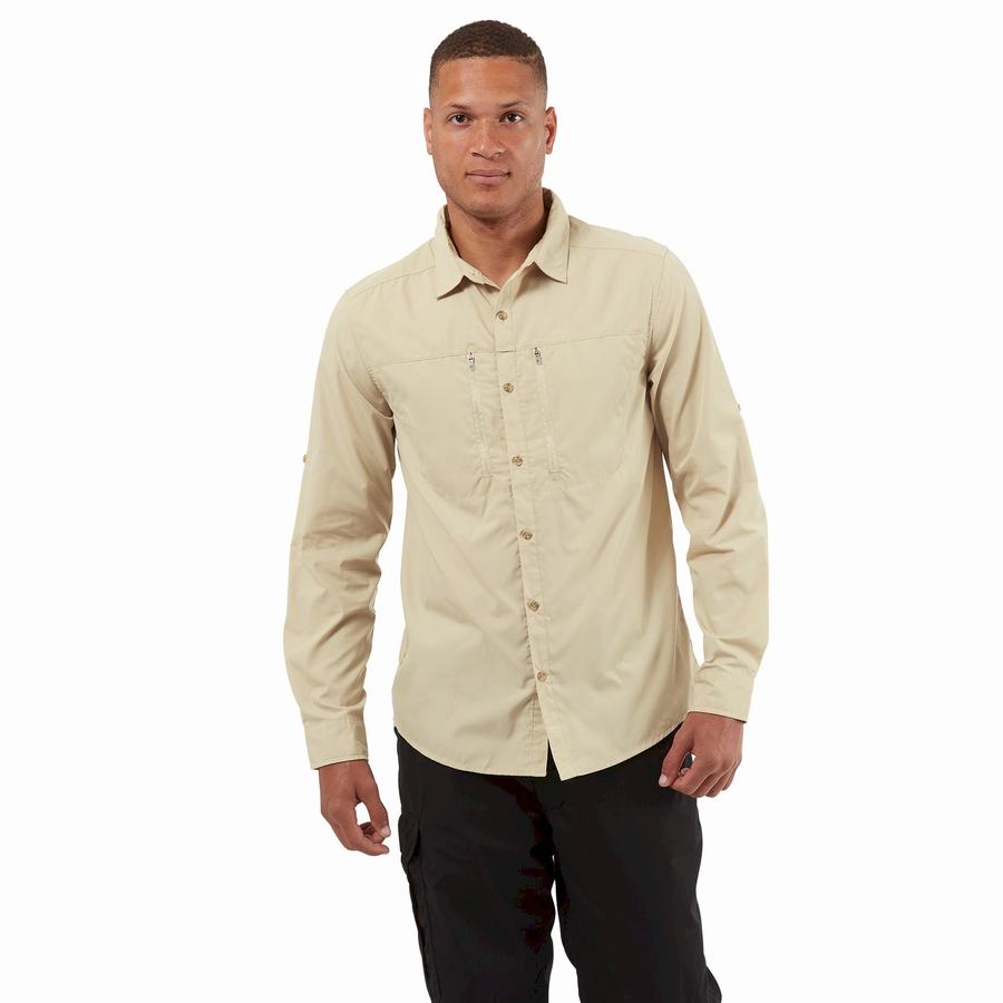 Craghoppers Kiwi Boulder Long Sleeved Skjorter Herre Beige | WLW1742VW