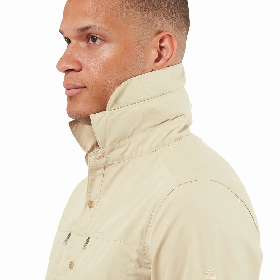 Craghoppers Kiwi Boulder Long Sleeved Skjorter Herre Beige | WLW1742VW